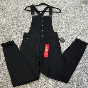 Nanamacs celebrity pink small black overalls.